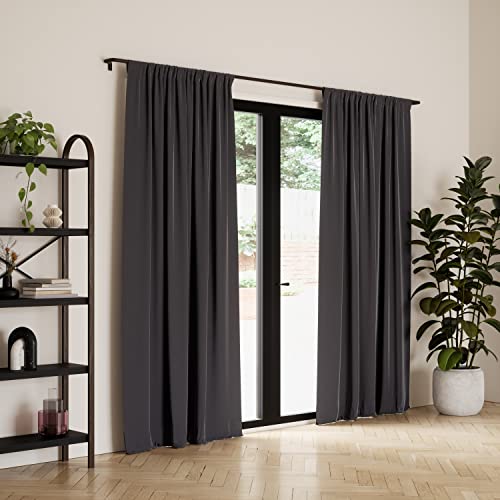Umbra Twilight Blackout Panel with Pocket top tabs, 84" Inch, Charcoal