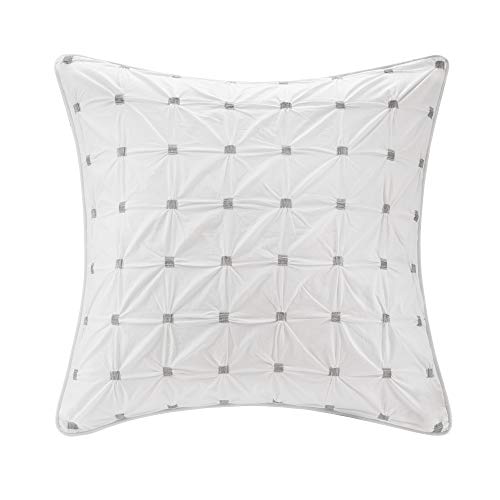 100% Cotton Single Euro Sham - European Square Decorative Pillow Cover, Hidden Zipper Closure (Cushion NOT Included), Jane, Bow-Tie White 26"x26"