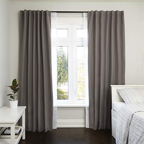 Umbra Twilight Double Curtain Rod Set – Wrap Around Design is Ideal for Blackout or Room Darkening Panels, 48-88 Inch (122-224cm), Dark Bronze