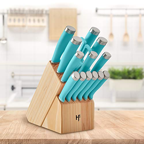 NEW 15 Piece Kitchen Knife Set with Block - household items - by