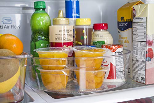 Kitchen Spaces Turntable Food Storage Organizer for Fridge and Pantry, 11.5" x 3.3", Clear