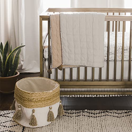 Crane Baby Blanket, Soft Cotton Quilted Nursery and Stroller Blanket for Boys and Girls, Copper, 36” x 36” (BC-110QB)