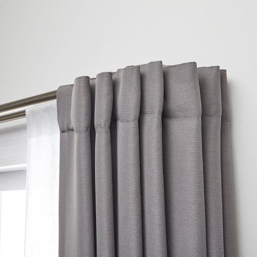 Umbra - 1005799-782-REM Twilight Double Curtain Rod Set – Wrap Around Design is Ideal for Blackout or Room Darkening Panels, 28-48, Nickel