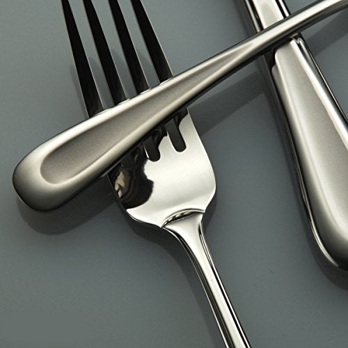 Oneida Satin Sand Dune Everyday Dinner Forks, Set of 4, 18/0 Stainless Steel, Silverware Set, Dishwasher Safe