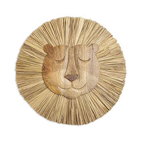 Crane Baby Safari Nursery Décor, Wooden Animal Wall Décor for Boys and Girls, Lion, 21" x 21"