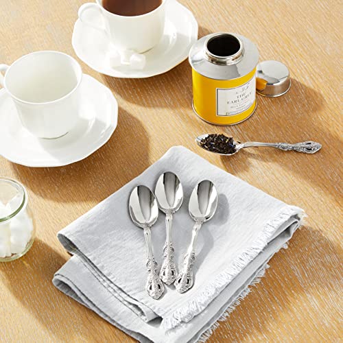 Oneida Michelangelo Fine Flatware Teaspoons, Set of 4 , 18/10 Stainless Steel, Silverware Set, Dishwasher Safe