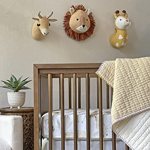 Crane Baby Safari Nursery Décor, Plush Animal Wall Décor for Boys and Girls, Antelope, 7" x 9" x 5.5"