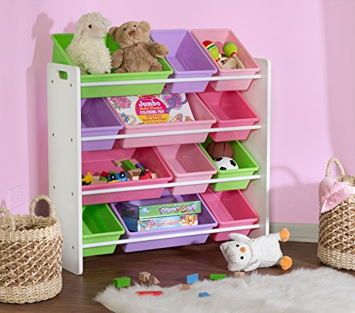 HoneyCanDo Kids Toy Storage Organizer With Bins, Pastel