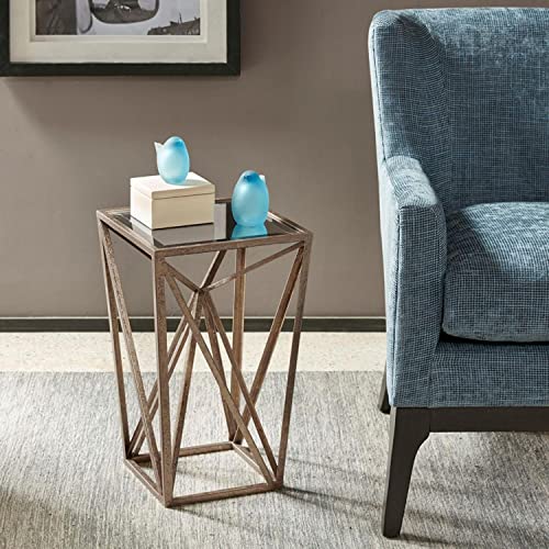 Madison Park Modern Zee Zee Angular Mirror Accent Table with Bronze MP125-1128