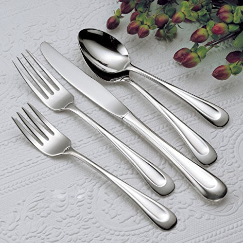 Oneida Satin Sand Dune Everyday Dinner Forks, Set of 4, 18/0 Stainless Steel, Silverware Set, Dishwasher Safe