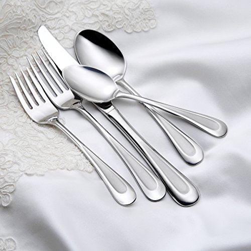 Oneida Satin Sand Dune Everyday Dinner Forks, Set of 4, 18/0 Stainless Steel, Silverware Set, Dishwasher Safe