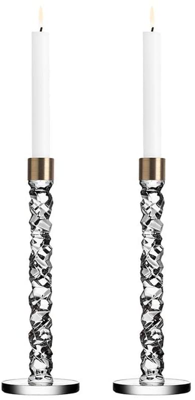 Carat Candlestick (pair, brass, large)