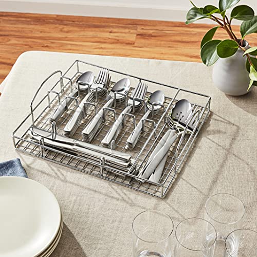 Oneida Madeline 51 Piece Everyday Flatware Caddy, Service for 8, 18/0 Stainless Steel, Silverware Set
