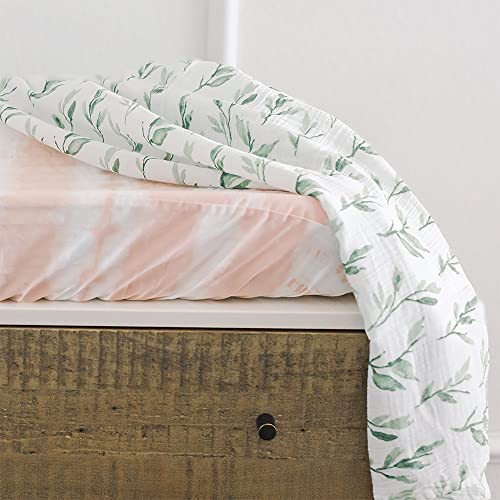 Crane Baby Stretchy Changing Pad Cover, Breathable Changing Pad Cover for Boys and Girls, Pink Tie-Dye, 16”w x 32”h, Pink/White