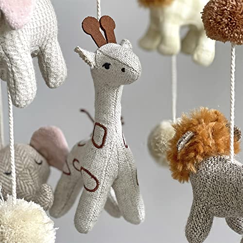 Crane Baby Mobile for Crib, Safari Nursery Décor for Boys and Girls, Ceiling Hanging, 11" x 28"