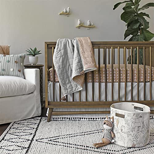 Crane Baby Woodland Nursery Décor, 2 Piece Wooden Wall Décor for Boys and Girls, Bird Perch, 17” x 7" and 9” x 6.5"