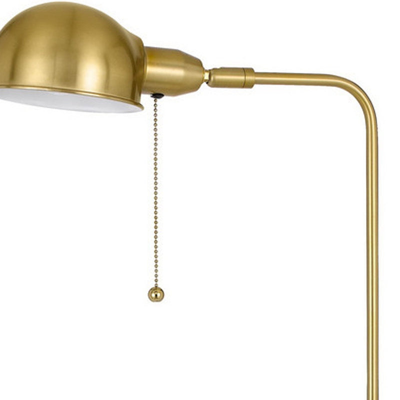 Home Outfitters 58" Brass Adjustable Traditional Shaped Floor Lamp With Bronze Dome Shade