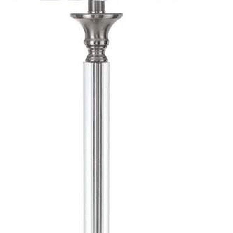 Home Outfitters 60" Nickel Traditional Shaped Floor Lamp With White Square Shade