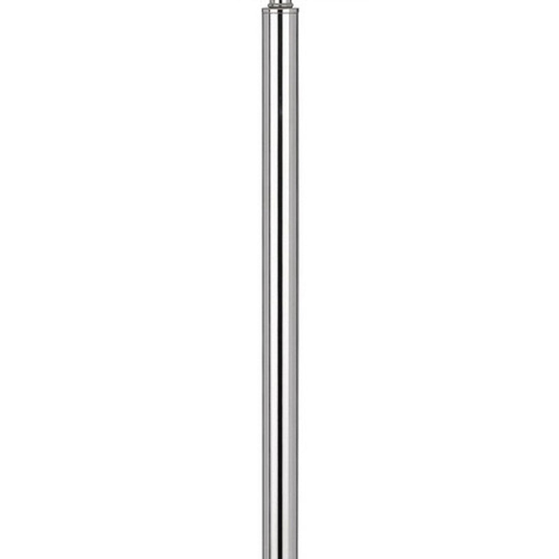 Home Outfitters 61" Chrome Tray Table Floor Lamp With White Square Shade