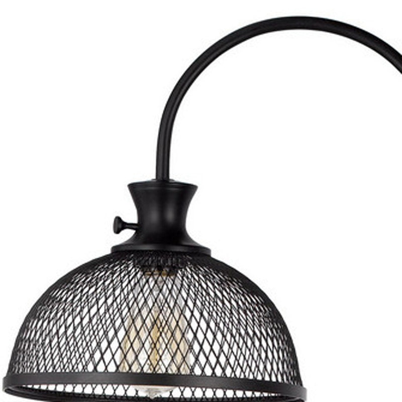 Home Outfitters 61" Black Adjustable Traditional Shaped Floor Lamp With Bronze Dome Shade