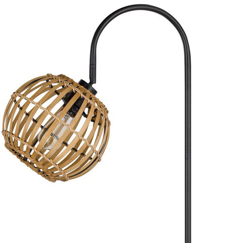 Home Outfitters 63" Black Traditional Shaped Floor Lamp With Brown Globe Shade