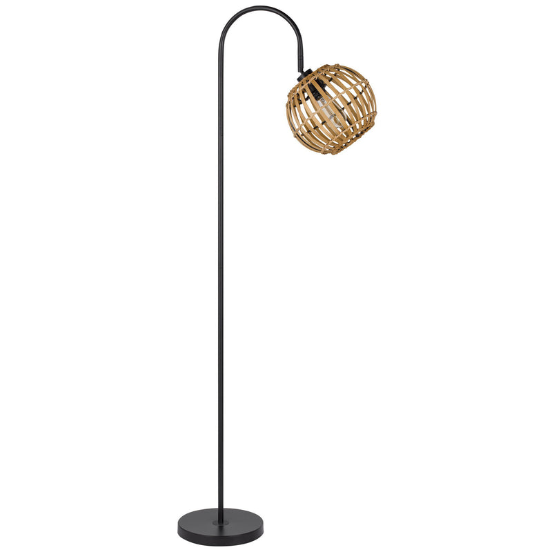 Home Outfitters 63" Black Traditional Shaped Floor Lamp With Brown Globe Shade