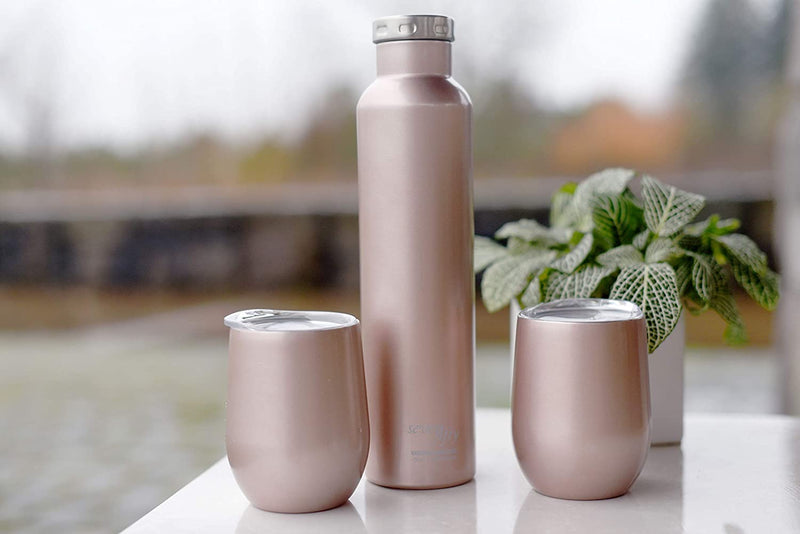 FIFTY/FIFTY Wine Growler Water Bottle, Rose Gold