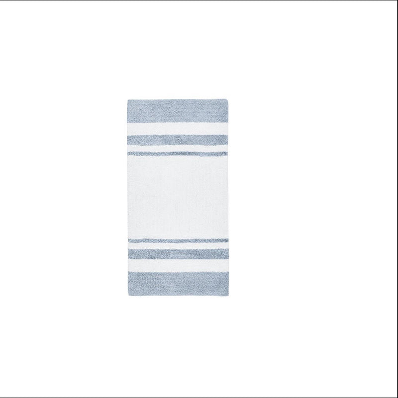 Home Outfitters Blue 100% Cotton Reversible Bath Rug 27x45&