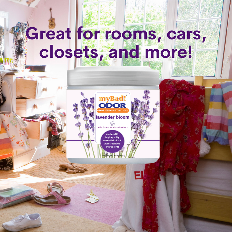 my Bad! Odor Eliminator Gel 15 oz - Lavender Bloom (6 PACK) Air Freshener - Eliminates Odors in Bathroom, Pet Area, Closets