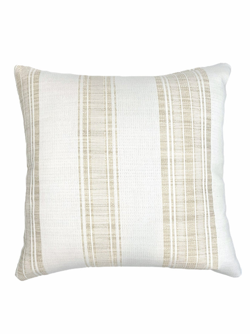 Beach Club Stripe 20x20 Light Beige Outdoor Pillow