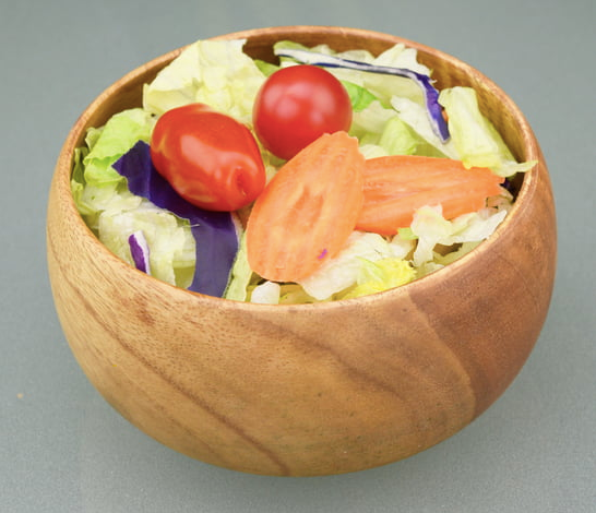 Acacia Wood 7-Piece Round Serving Set with 12" x 4" Salad Bowl, 6" x 3" Salad Bowls and Servers