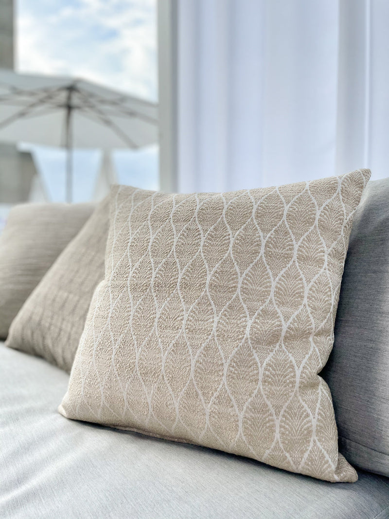 Summer Flora 20x20 Light Beige Outdoor Pillow
