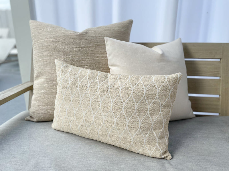 Summer Flora 20x20 Light Beige Outdoor Pillow
