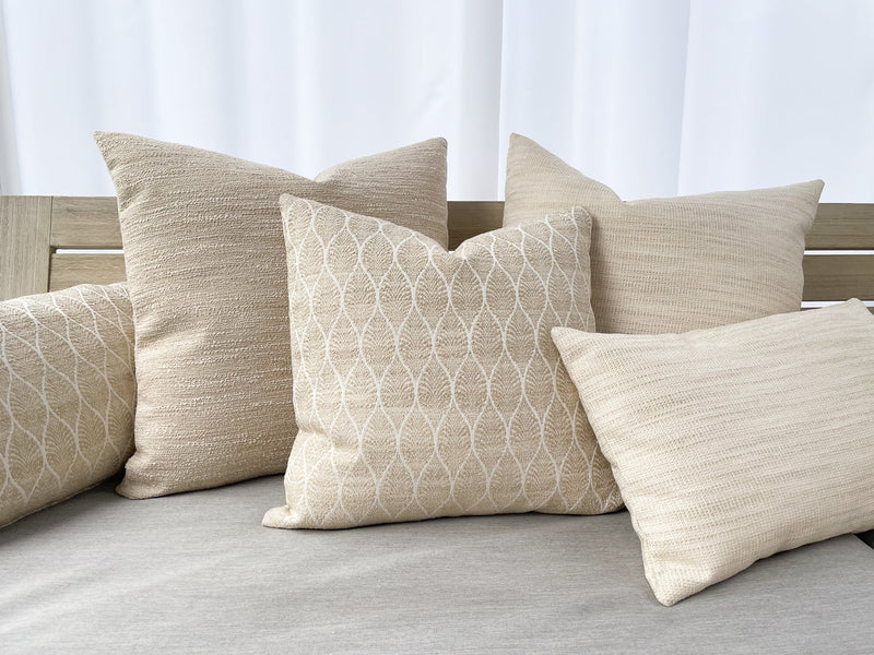 Summer Flora 20x20 Light Beige Outdoor Pillow