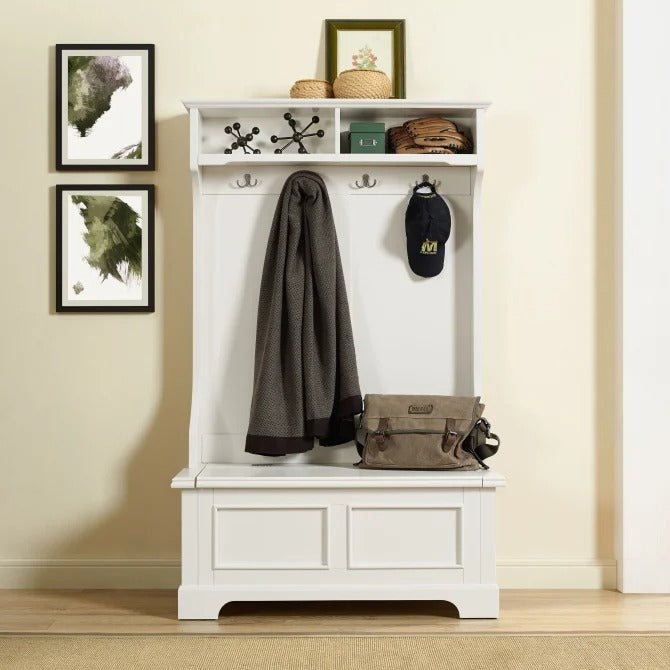 Crosley Furniture Campbell Hall Tree - White