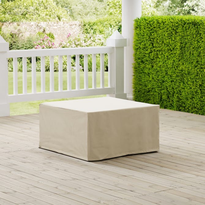 Crosley Furniture - Outdoor Square Table & Ottoman Furniture Cover Tan