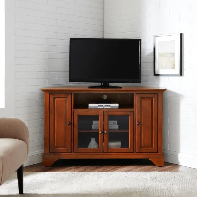 Crosley Furniture LaFayette 48-inch Corner TV Stand - Classic Cherry