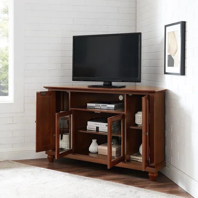 Crosley Furniture Alexandria 48-inch Corner TV Stand - Vintage Mahogany