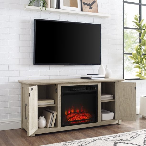 Crosley Furniture Camden 48" Low Profile Tv Stand with Fireplace