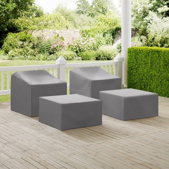 Crosley Furniture 4 PC Furniture Cover Set in Gray Color
