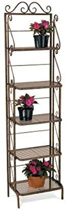 Arett D68-BR107 Bakers Plant Stand Skinny Rack 5 Shelf