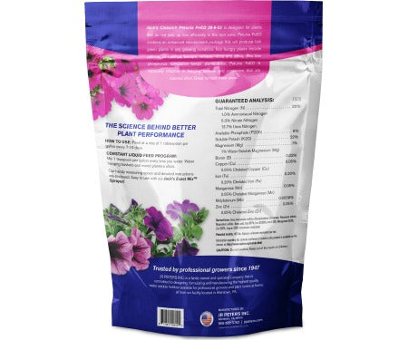 JR Peters Jacks Classic 52610 Petunia FeED Plastic Resealable Pouch with Handle 20-6-22 Fertilizer, 10-Pound