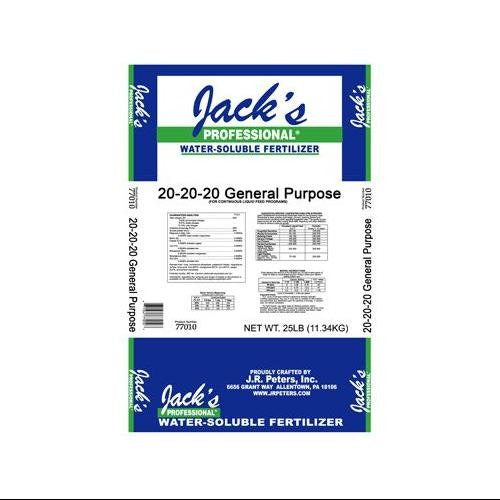 Jacks Prof 77010 General Purpose Fertilizer, 20-20-20 Fertilizer, 25-Pound