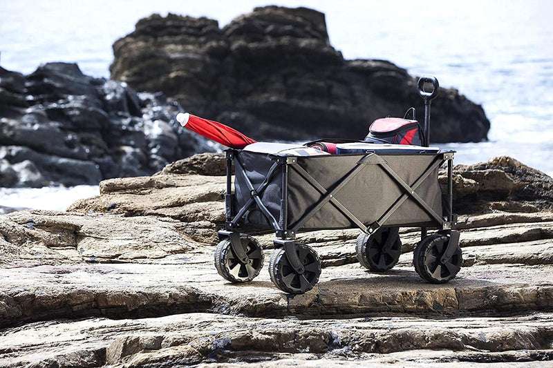 ONIVA - a Picnic Time brand Collapsible Adventure Wagon with All-Terrain Wheels, Black/Gray
