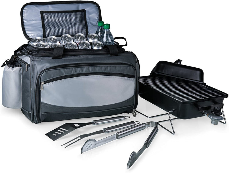 ONIVA - a Picnic Time Brand Vulcan All-In-One Tailgaiting Cooler/BBQ Set with Trolley