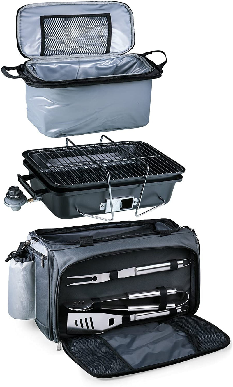 ONIVA - a Picnic Time Brand Vulcan All-In-One Tailgaiting Cooler/BBQ Set with Trolley