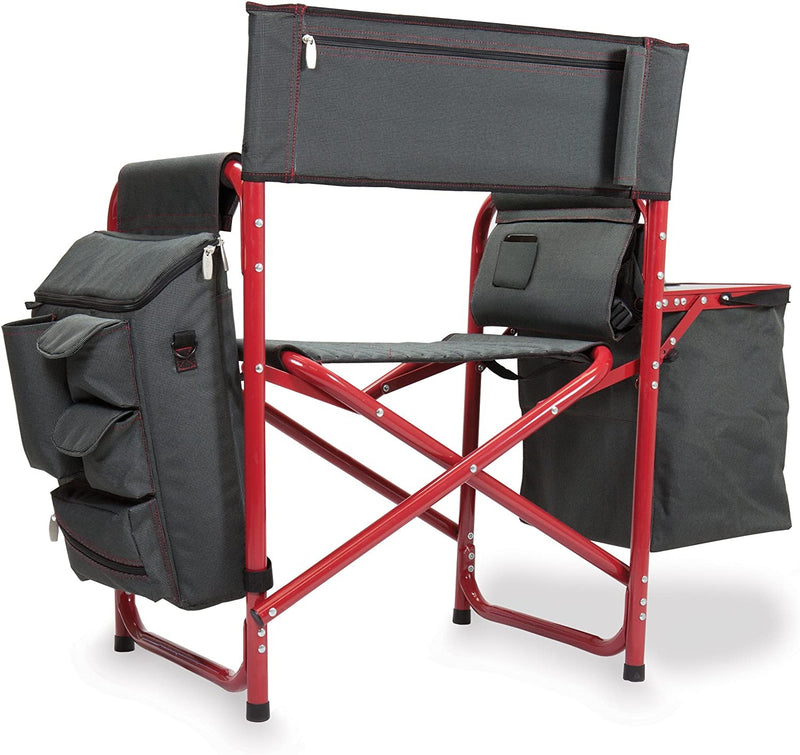Fusion Backpack Chair with Cooler, (Dark Gray with Red Accents)