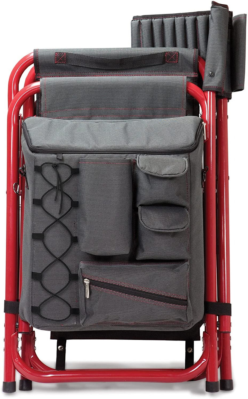 Fusion Backpack Chair with Cooler, (Dark Gray with Red Accents)