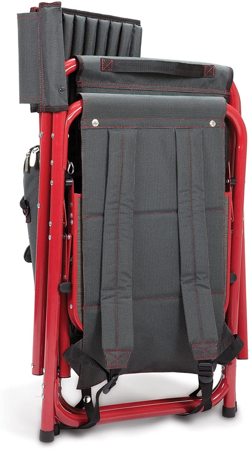 Fusion Backpack Chair with Cooler, (Dark Gray with Red Accents)
