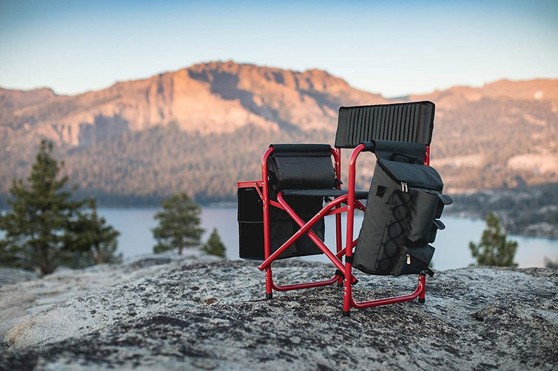Fusion Backpack Chair with Cooler, (Dark Gray with Red Accents)